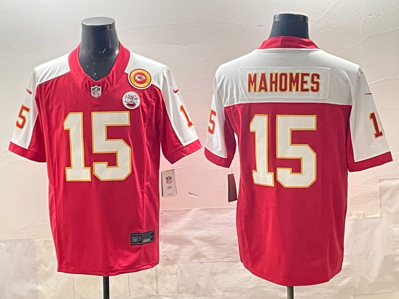 Men 2025 Nike Kansas City Chiefs #15 Mahomes Red 4th generation Limited NFL Jersey 03